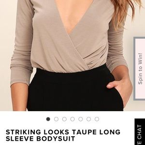 Taupe Long Sleeve Bodysuit